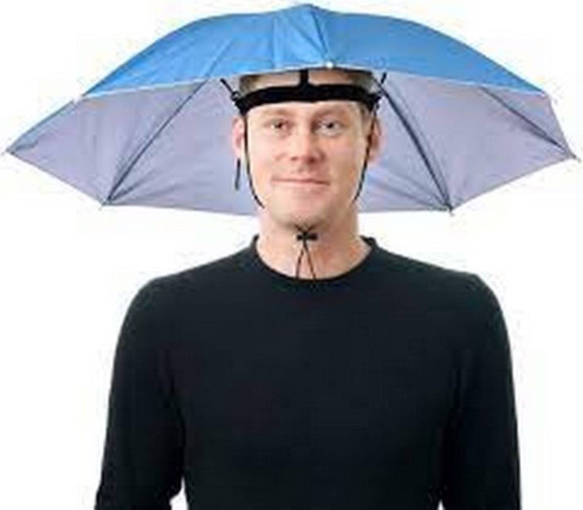 Adorazone 3 Fold Headwear Umbrella Hat Headwear Umbrella ( Blue , Solid Design ) Adorazone 3 Fold Headwear Umbrella Hat Headwear Umbrella ( Blue , Solid Design )