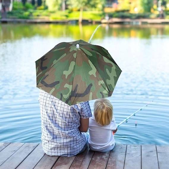 Adorazone 3 Fold Headwear Umbrella Hat Headwear Umbrella ( Green , Printed )     			Adorazone 3 Fold Headwear Umbrella Hat Headwear Umbrella ( Green , Printed )