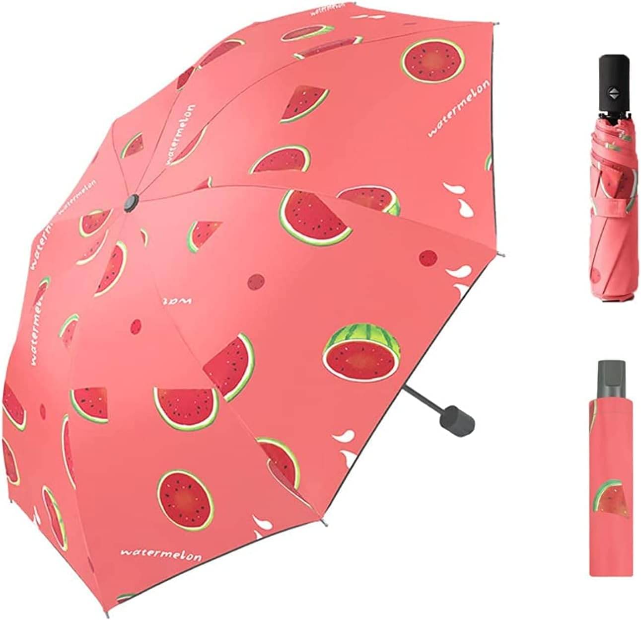     			Adorazone 3 Fold Manual Umbrella For Rain Sun Wind ( Red , Printed )