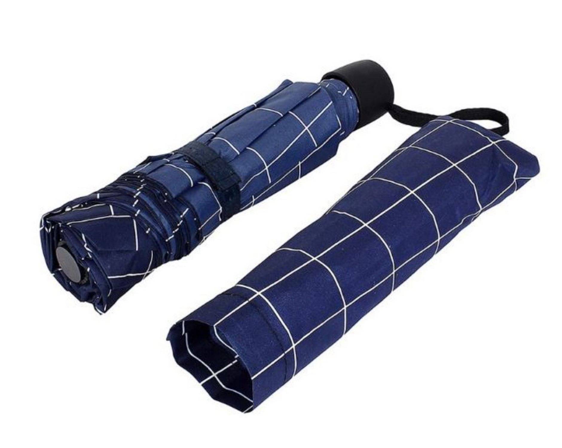 Adorazone 3 Fold Manual Umbrella For Rain Sun Wind ( Blue , Checkered Design ) Adorazone 3 Fold Manual Umbrella For Rain Sun Wind ( Blue , Checkered Design )