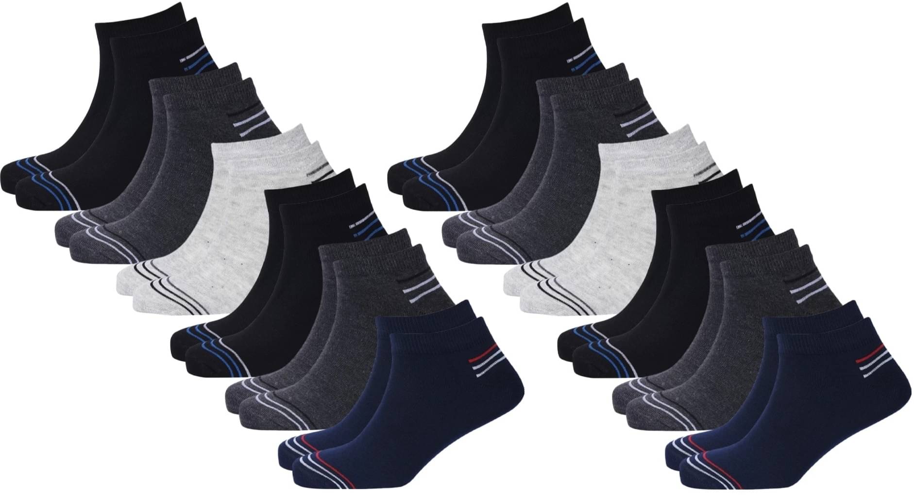 Akeeta Pack of 12 Men's Cotton Ankle Length Socks ( Multicolor )     			Akeeta Pack of 12 Men's Cotton Ankle Length Socks ( Multicolor )