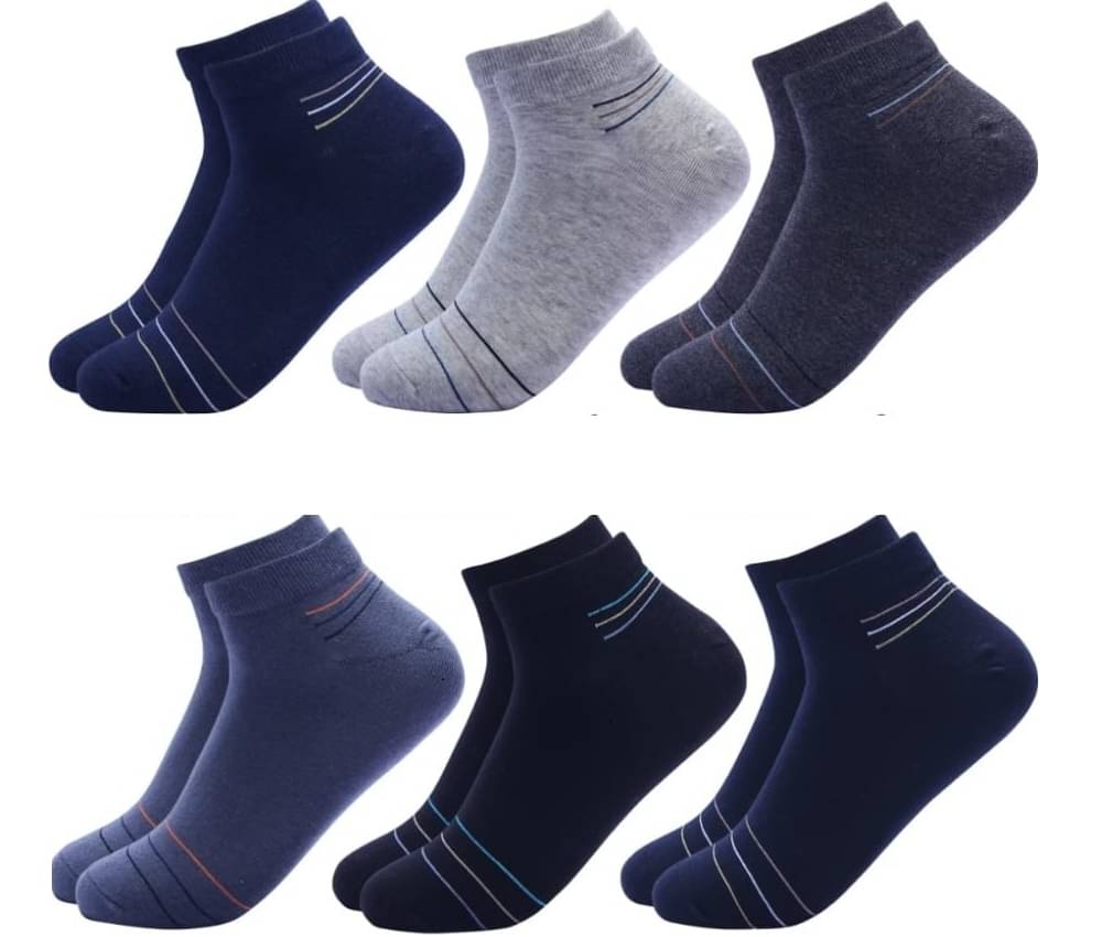 Akeeta Pack of 6 Men's Cotton Ankle Length Socks ( Multicolor )     			Akeeta Pack of 6 Men's Cotton Ankle Length Socks ( Multicolor )