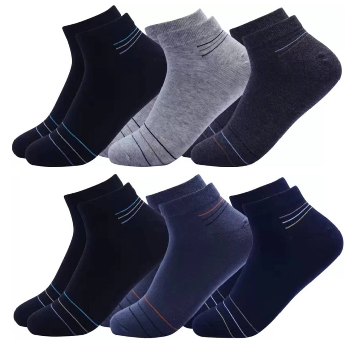 Akeeta Pack of 6 Men's Cotton Ankle Length Socks ( Multicolor )     			Akeeta Pack of 6 Men's Cotton Ankle Length Socks ( Multicolor )