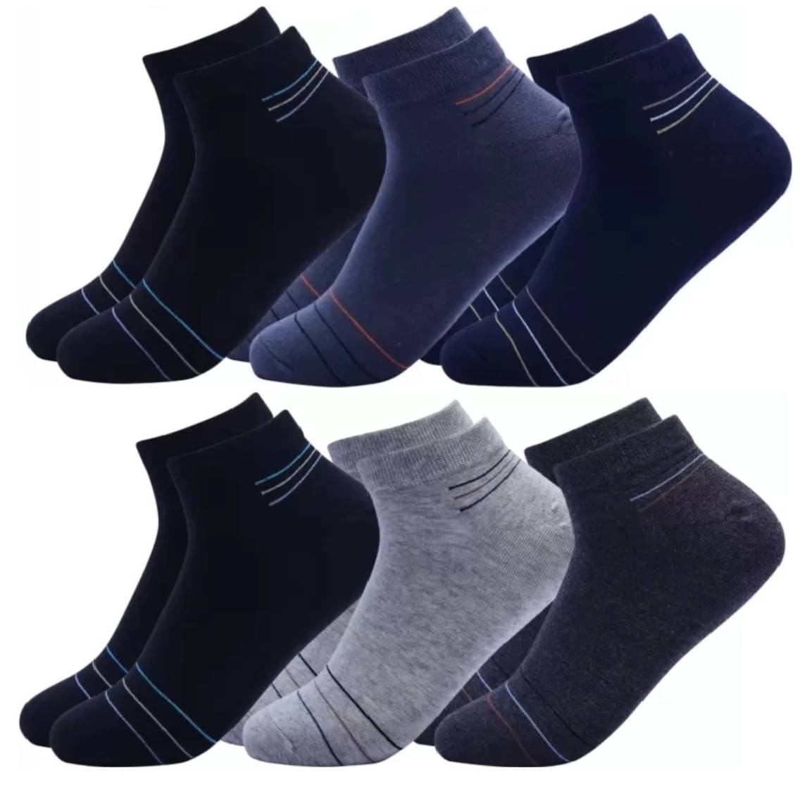 Akeeta Pack of 6 Men's Cotton Ankle Length Socks ( Multicolor )     			Akeeta Pack of 6 Men's Cotton Ankle Length Socks ( Multicolor )