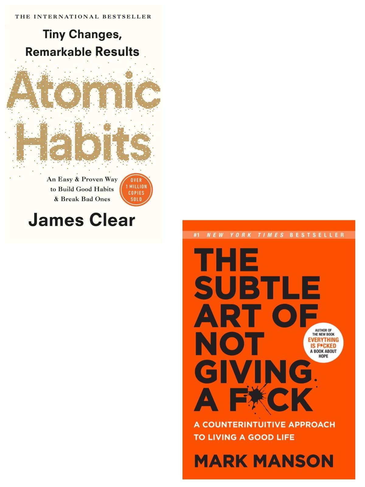 Atomic Habits + The Subtle Art Of Not Giving A - Good Bad Habits New York Book (English, Paperback, Clear James + Manson Mark) Atomic Habits + The Subtle Art Of Not Giving A - Good Bad Habits New York Book (English, Paperback, Clear James + Manson Mark)
