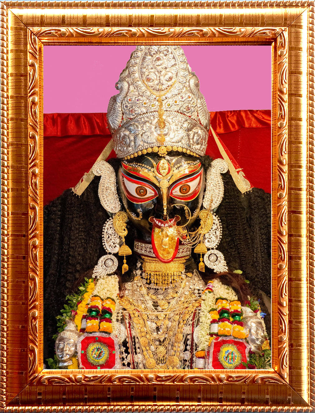 BARO MA KALI MATA Golden Photo Frame with 6.75 inch (Width) x 8.75 inch (Length) inch Photo fitted With Wall Hanging Mount     			BARO MA KALI MATA Golden Photo Frame with 6.75 inch (Width) x 8.75 inch (Length) inch Photo fitted With Wall Hanging Mount