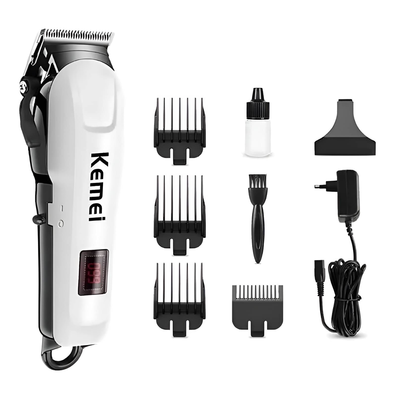     			BEST TRIMMER KM-809 White Cordless Beard Trimmer With 200 minutes Runtime