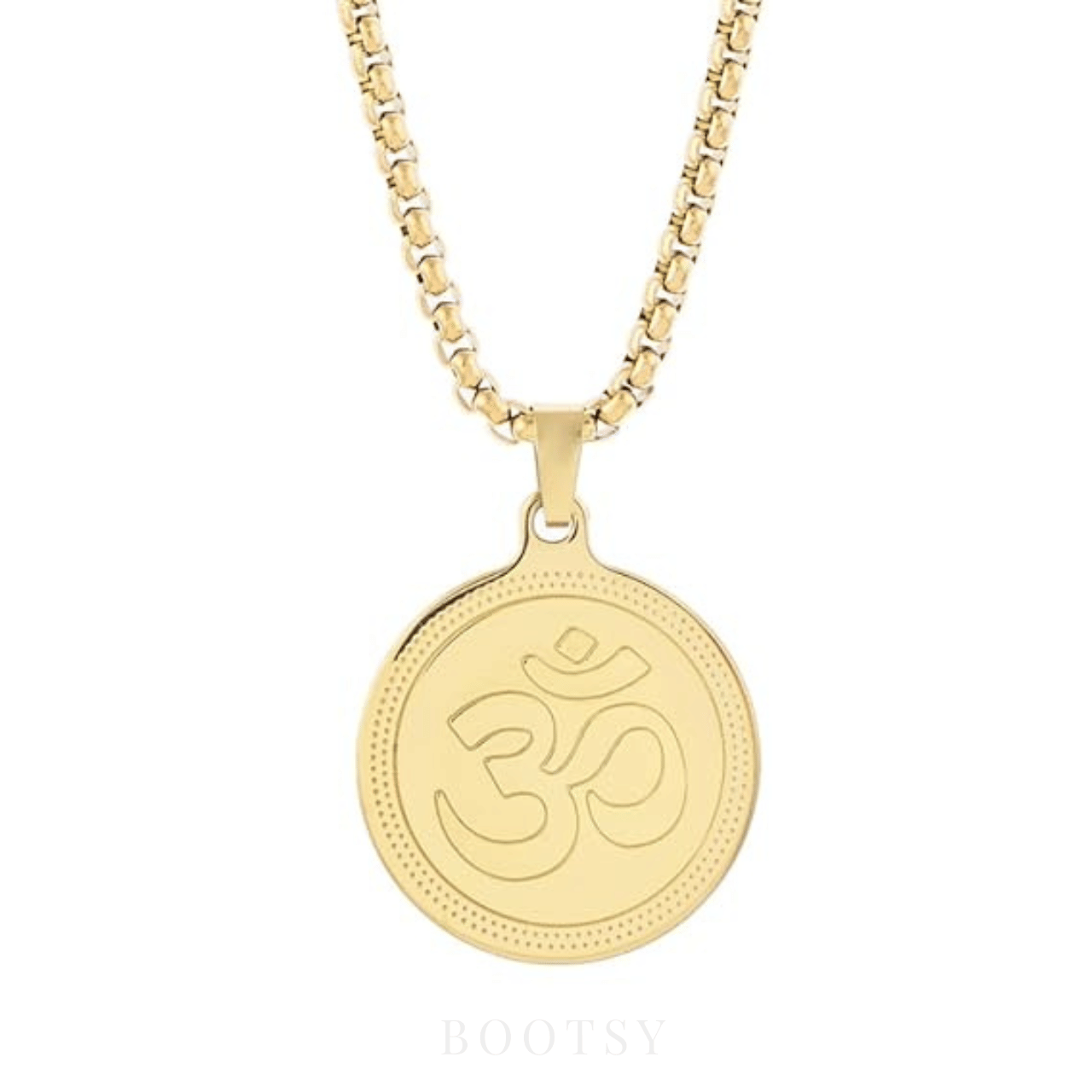 Bootsy Om Pendant Gold Stainless Steel Necklace Chain for Men (24 Inch) | 18K Gold Plated | Anti Tarnish | Stylish Spiritual Jewellery | Religious Pendant Chain for Men Bootsy Om Pendant Gold Stainless Steel Necklace Chain for Men (24 Inch) | 18K Gold Plated | Anti Tarnish | Stylish Spiritual Jewellery | Religious Pendant Chain for Men
