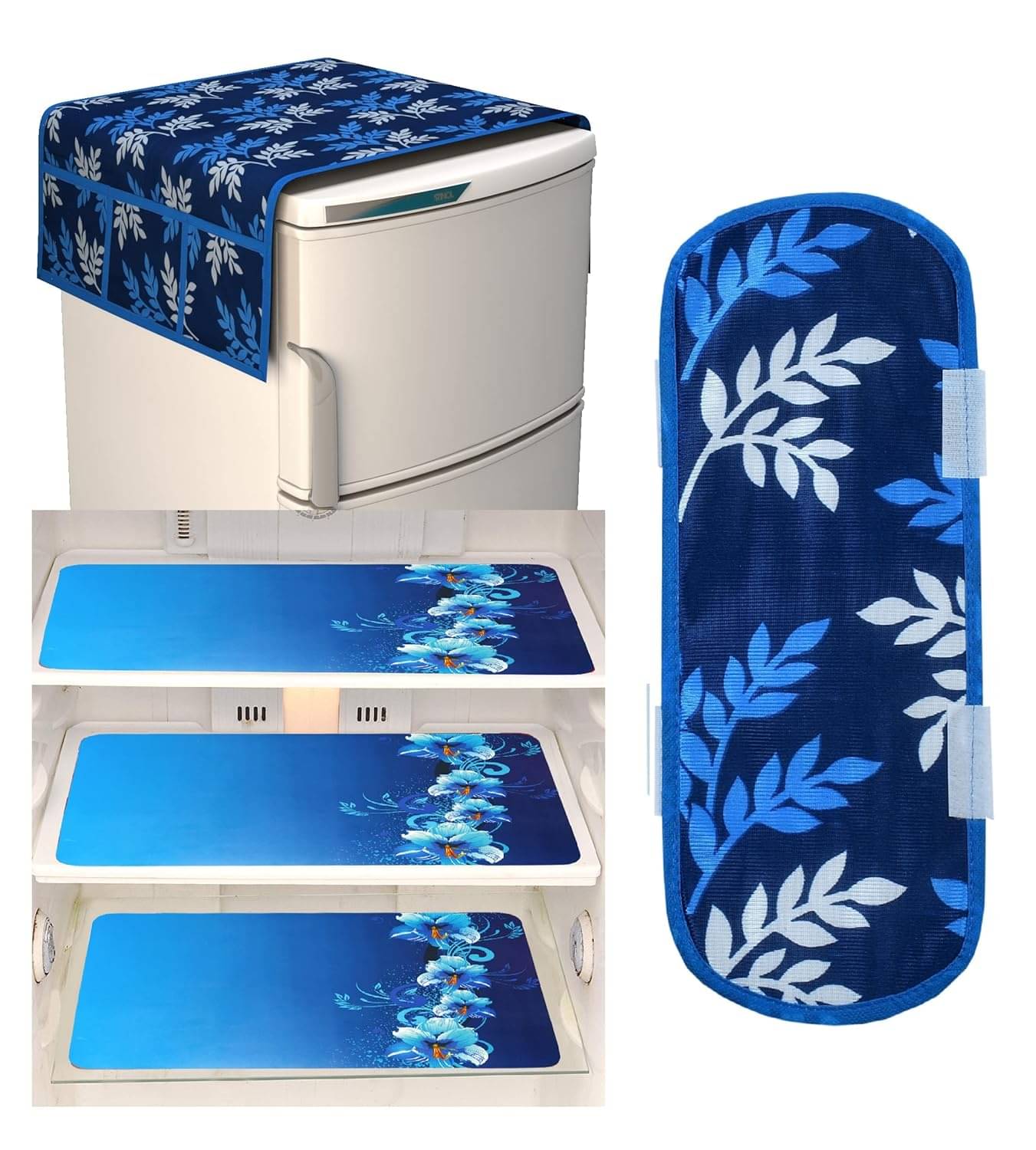 Butterfly Effect Polyester Nature Fridge Mat & Cover ( 39 21 ) Pack of 1 - Blue     			Butterfly Effect Polyester Nature Fridge Mat & Cover ( 39 21 ) Pack of 1 - Blue