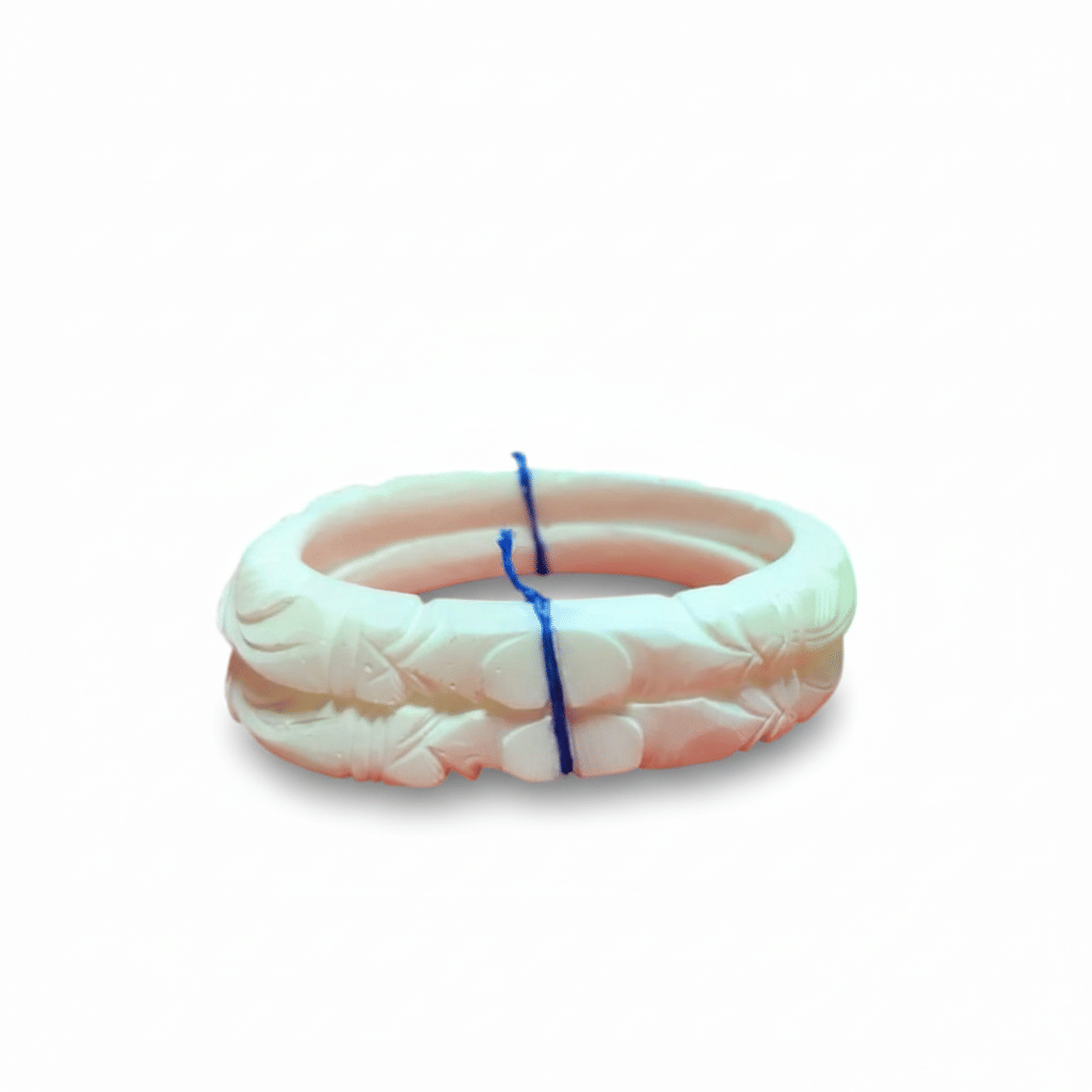     			CHURI FASHON POINT White Bangle Set ( Pack of 4 )
