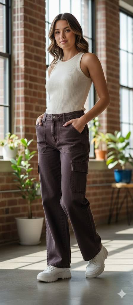     			DS MALL Women's Straight Fit High-Rise Jeans ( Brown )