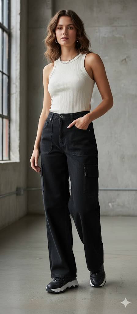     			DS MALL Women's Straight Fit High-Rise Jeans ( Black )