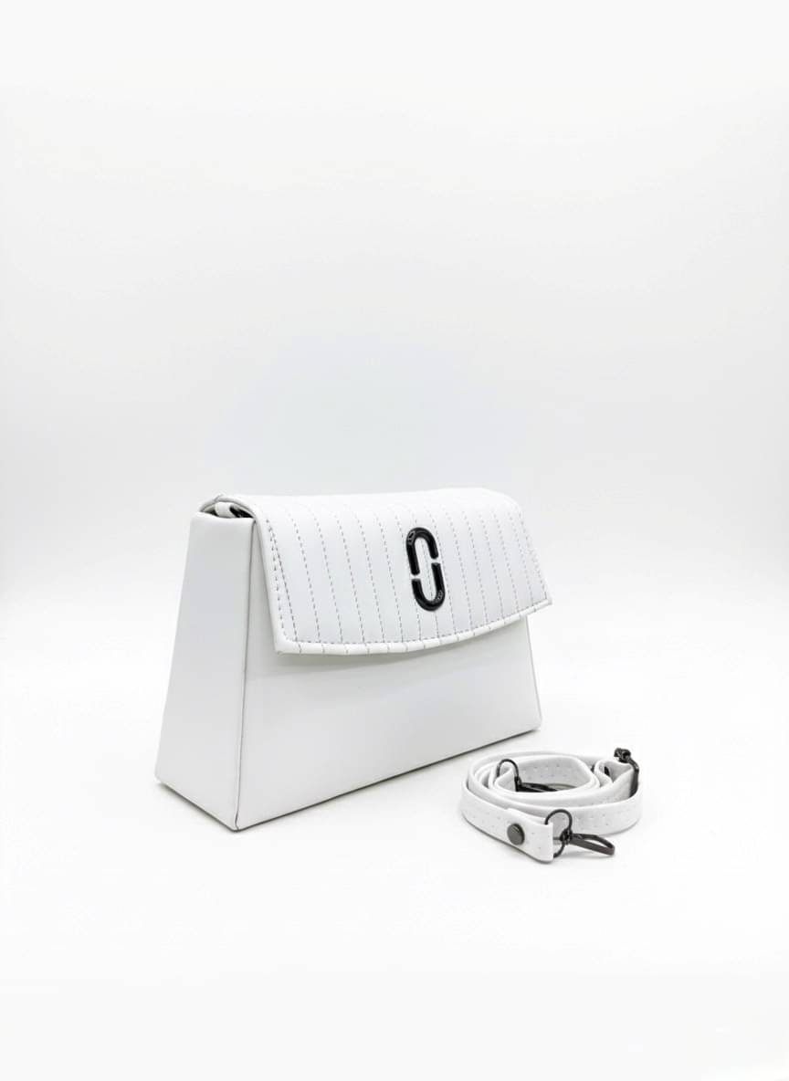     			De Elmore Sling Bag Rexin Set of 1 ( White )