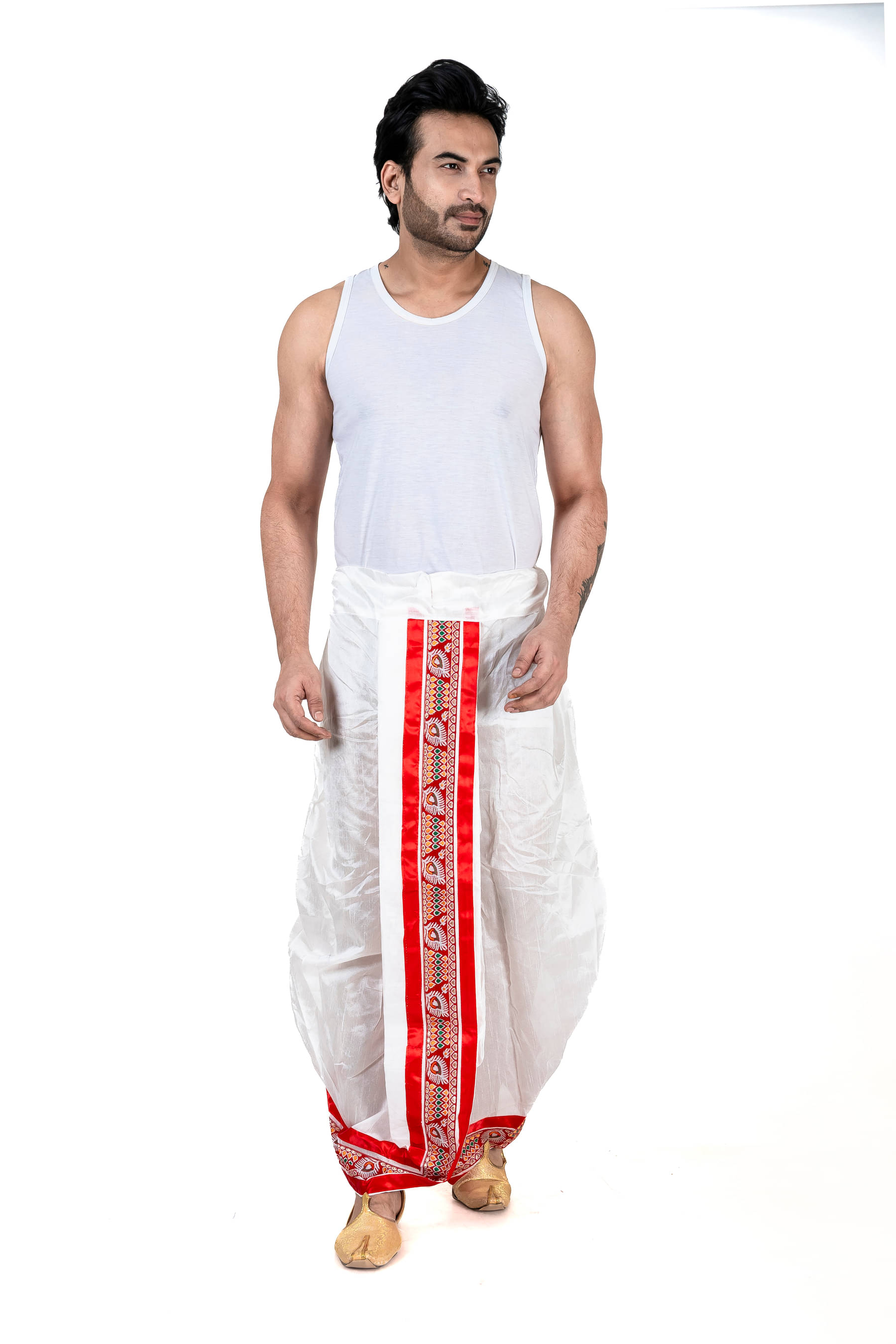 Franscart Cotton Men's Dhoti White ( Pack of 1 )     			Franscart Cotton Men's Dhoti White ( Pack of 1 )