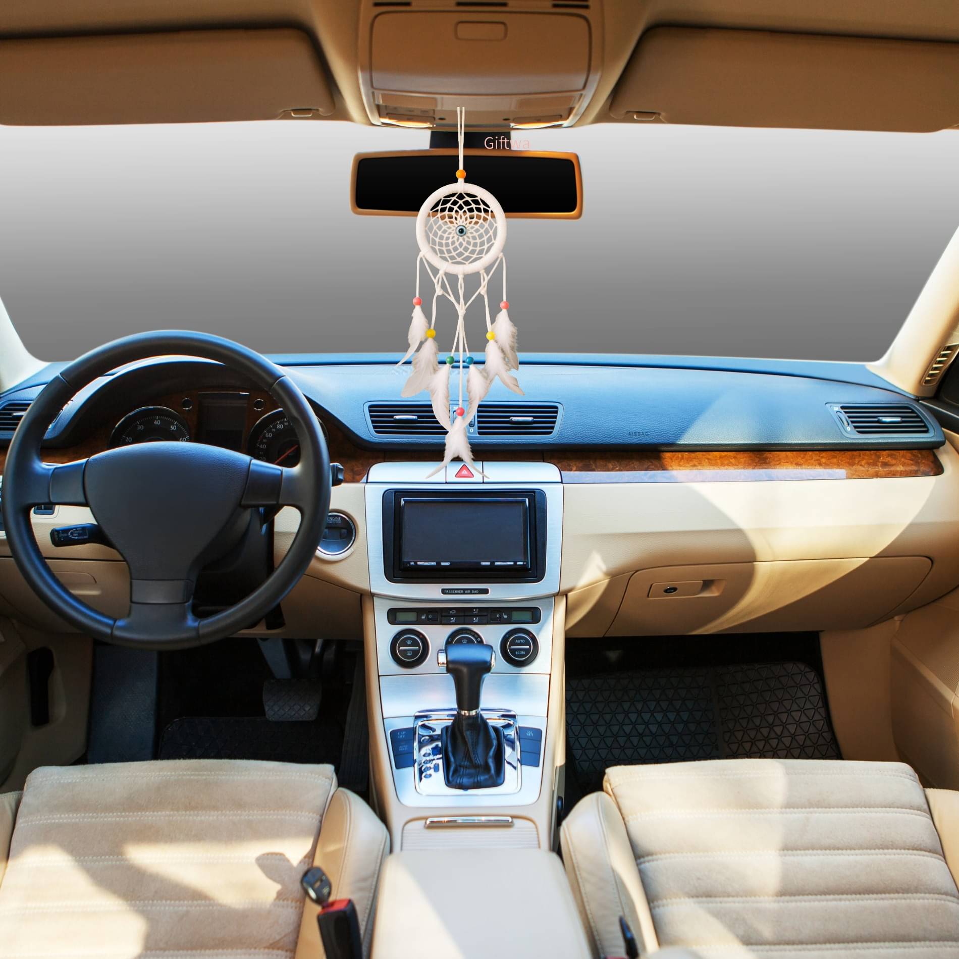 GIFTWA White Feather Dream Catcher - Pack of 1 ( 20 X 8 cms ) GIFTWA White Feather Dream Catcher - Pack of 1 ( 20 X 8 cms )