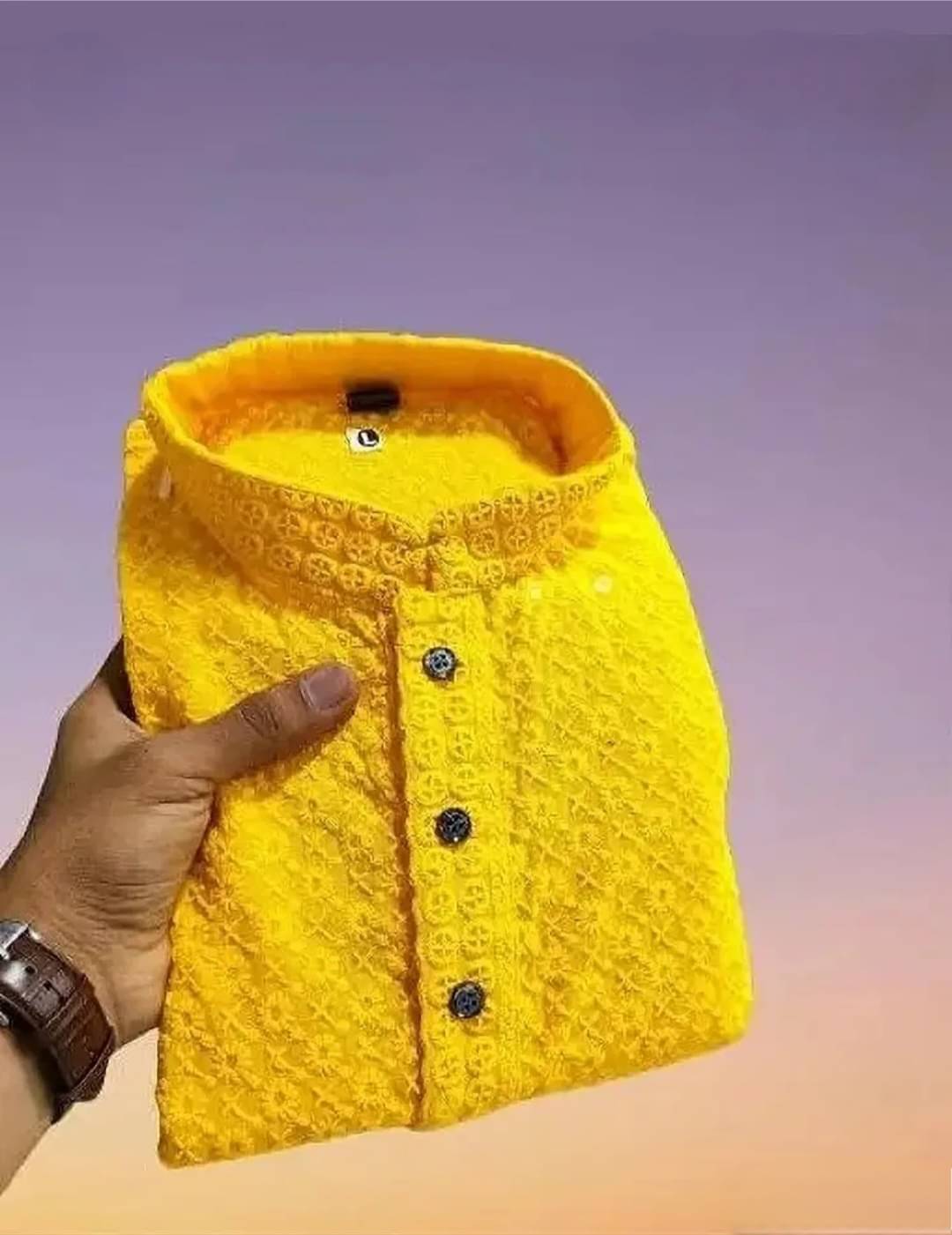 Gazal Fashions Yellow Cotton Men's Regular Kurta ( Pack of 1 )     			Gazal Fashions Yellow Cotton Men's Regular Kurta ( Pack of 1 )