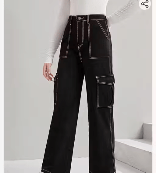 Generic Jay Ambey Medical Store Pack of 1 Girls Denim Cargos ( Black )     			Generic Jay Ambey Medical Store Pack of 1 Girls Denim Cargos ( Black )