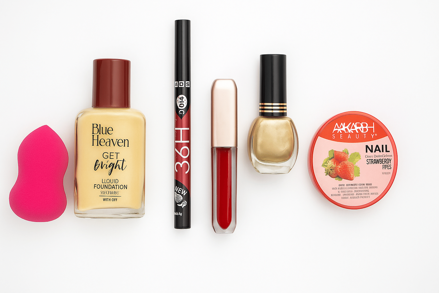     			Generic Makeup Kit ( Foundation, Eyeliner, Lipstick, Nail Polish, Sponge, Cleansing Wipes )