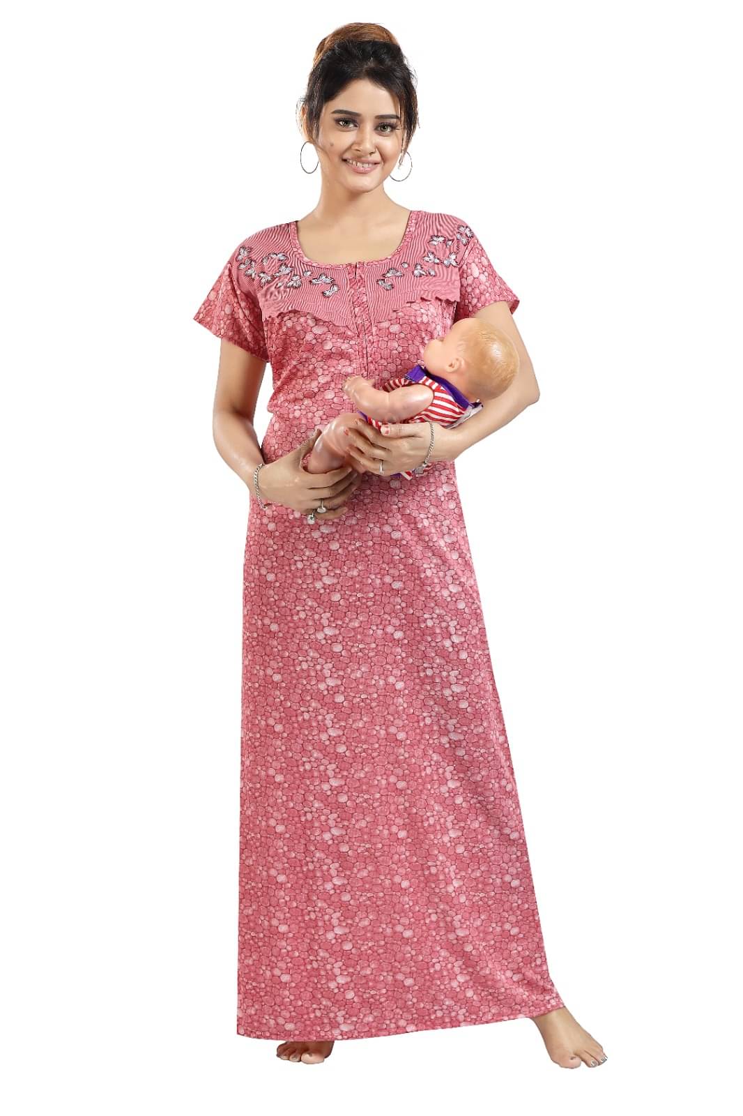     			Gutthi Hosiery Solid Women Regular Nighty ( Pink )