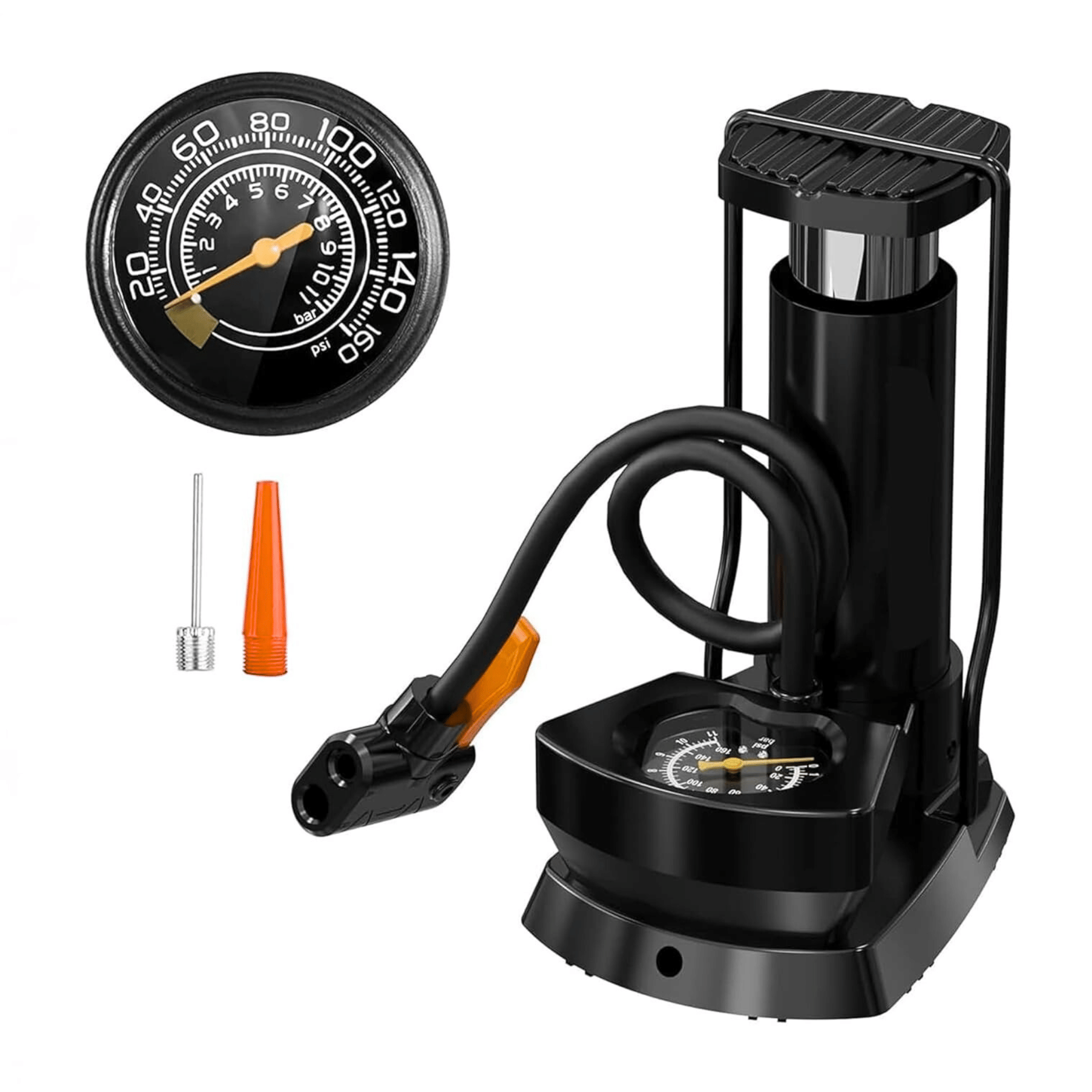 Heavy Duty Floor Mounted Air Pump with Gauge for Bike & Bicycle     			Heavy Duty Floor Mounted Air Pump with Gauge for Bike & Bicycle
