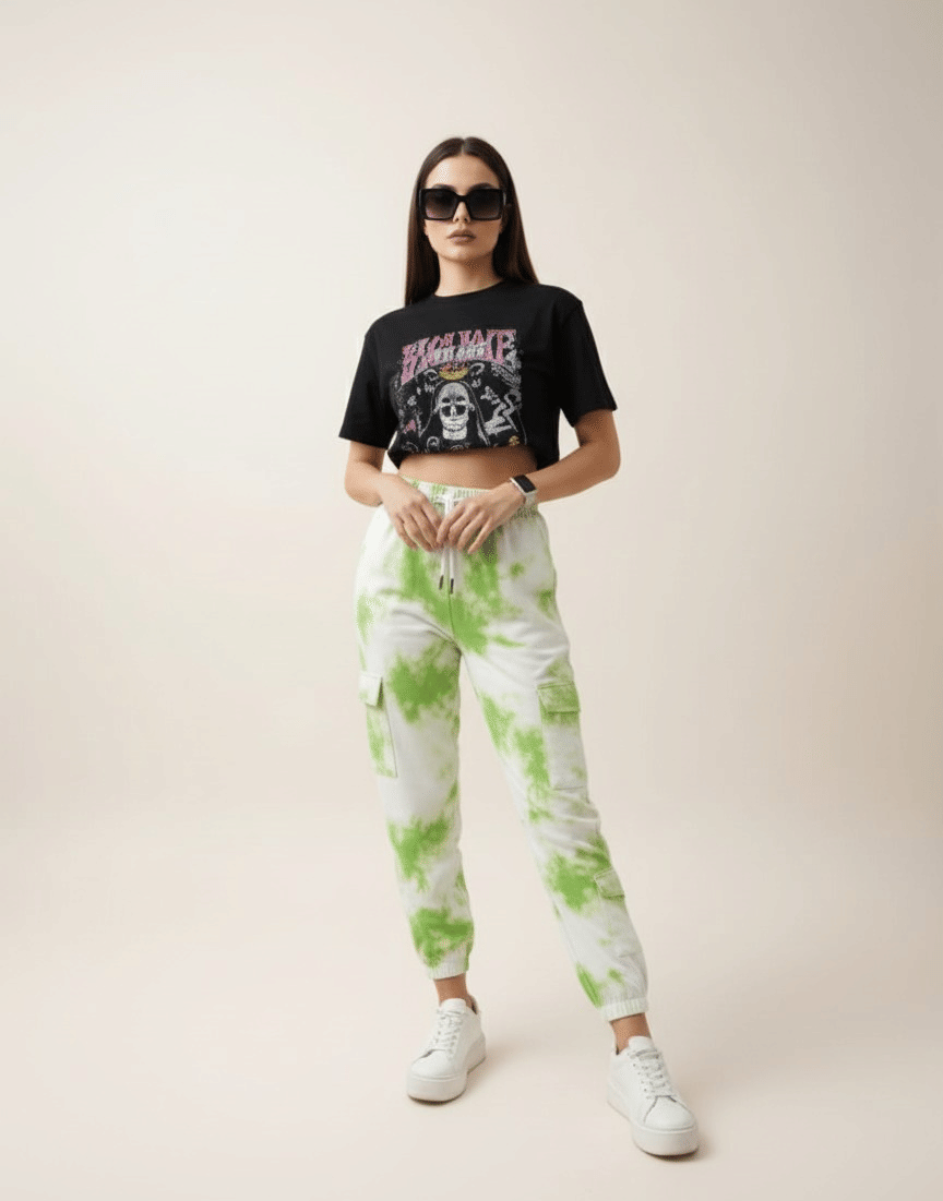     			High-Buy Women Denim Cargos Trousers ( Green )