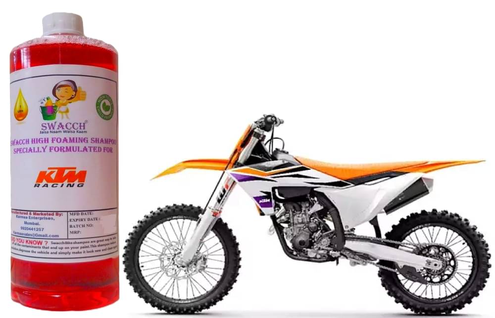 High Foaming Bike Shampoo Formulated For KTM 250 SX -F , Thick Foam with Wax Coat I Non-Toxic Formula I Ph Balanced I Super Saver Pack I Premium Wax Formulation I Glossy & Shine I 1 Litre High Foaming Bike Shampoo Formulated For KTM 250 SX -F , Thick Foam with Wax Coat I Non-Toxic Formula I Ph Balanced I Super Saver Pack I Premium Wax Formulation I Glossy & Shine I 1 Litre
