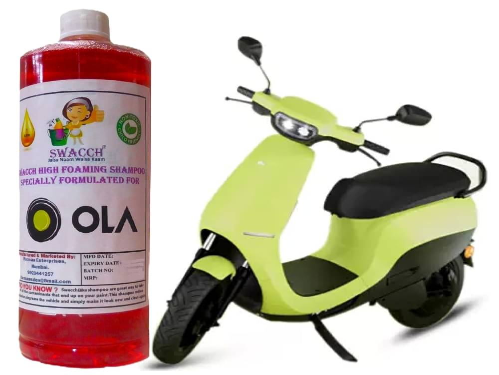 High Foaming Bike Shampoo Formulated For OLA S1 Air , Thick Foam with Wax Coat I Non-Toxic Formula I Ph Balanced I Super Saver Pack I Premium Wax Formulation I Glossy & Shine I 1 Litre     			High Foaming Bike Shampoo Formulated For OLA S1 Air , Thick Foam with Wax Coat I Non-Toxic Formula I Ph Balanced I Super Saver Pack I Premium Wax Formulation I Glossy & Shine I 1 Litre
