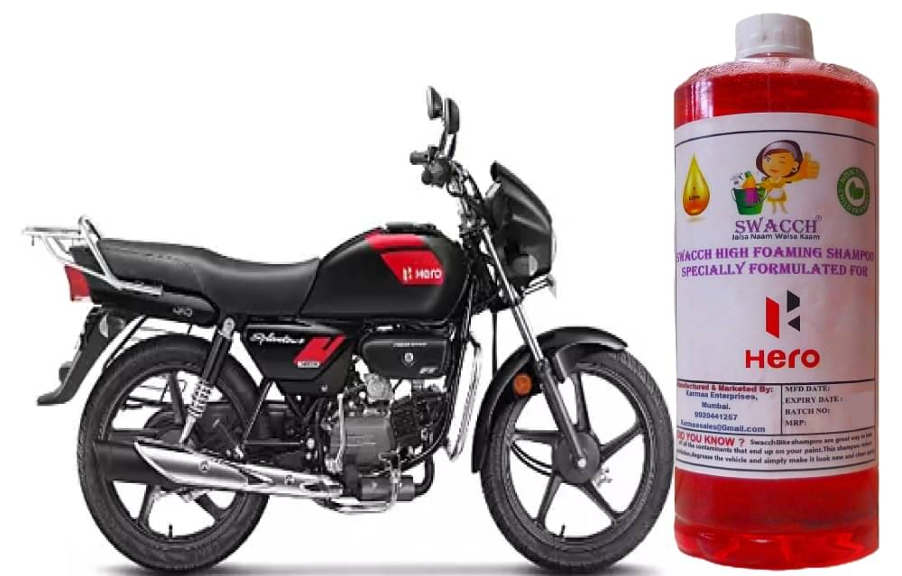 High Foaming Bike Shampoo Formulated For Hero Splender Plus Xtec I Thick Foam with Wax Coat I Non-Toxic Formula I Super Saver Pack I Premium Wax Formulation I Glossy & Shine I 1 Litre     			High Foaming Bike Shampoo Formulated For Hero Splender Plus Xtec I Thick Foam with Wax Coat I Non-Toxic Formula I Super Saver Pack I Premium Wax Formulation I Glossy & Shine I 1 Litre
