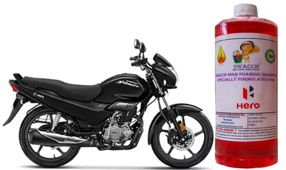 High Foaming Bike Shampoo Formulated For Hero Super Splender , Thick Foam with Wax Coat I Non-Toxic Formula I Super Saver Pack I Premium Wax Formulation I Glossy & Shine I 1 Litre High Foaming Bike Shampoo Formulated For Hero Super Splender , Thick Foam with Wax Coat I Non-Toxic Formula I Super Saver Pack I Premium Wax Formulation I Glossy & Shine I 1 Litre