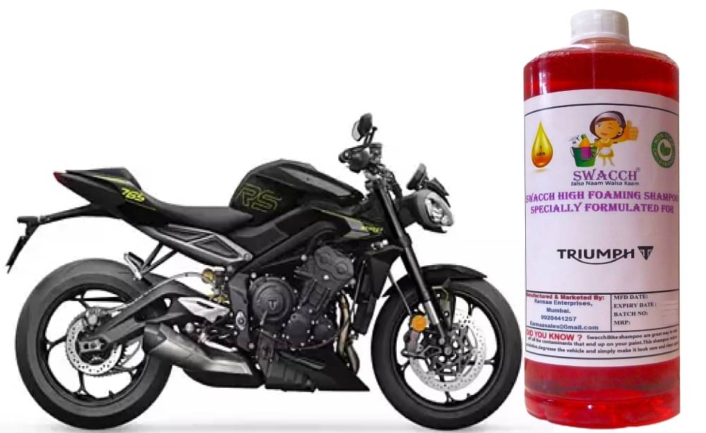 High Foaming Bike Shampoo Formulated For Triumph Street Triple RS I Thick Foam with Wax Coat I Non-Toxic Formula I Super Saver Pack I Premium Wax Formulation I Glossy & Shine I 1 Litre     			High Foaming Bike Shampoo Formulated For Triumph Street Triple RS I Thick Foam with Wax Coat I Non-Toxic Formula I Super Saver Pack I Premium Wax Formulation I Glossy & Shine I 1 Litre