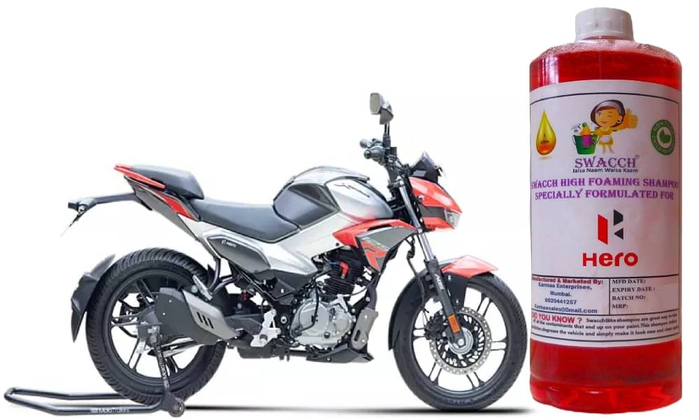 High Foaming Bike Shampoo Formulated For Hero Xtreme 125R , Thick Foam with Wax Coat I Non-Toxic Formula I Super Saver Pack I Premium Wax Formulation I Glossy & Shine I 1 Litre High Foaming Bike Shampoo Formulated For Hero Xtreme 125R , Thick Foam with Wax Coat I Non-Toxic Formula I Super Saver Pack I Premium Wax Formulation I Glossy & Shine I 1 Litre