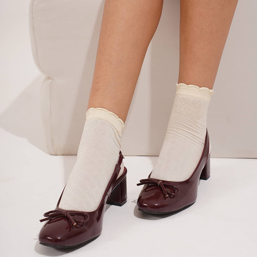 JM Looks Maroon Women's Pumps Heels     			JM Looks Maroon Women's Pumps Heels