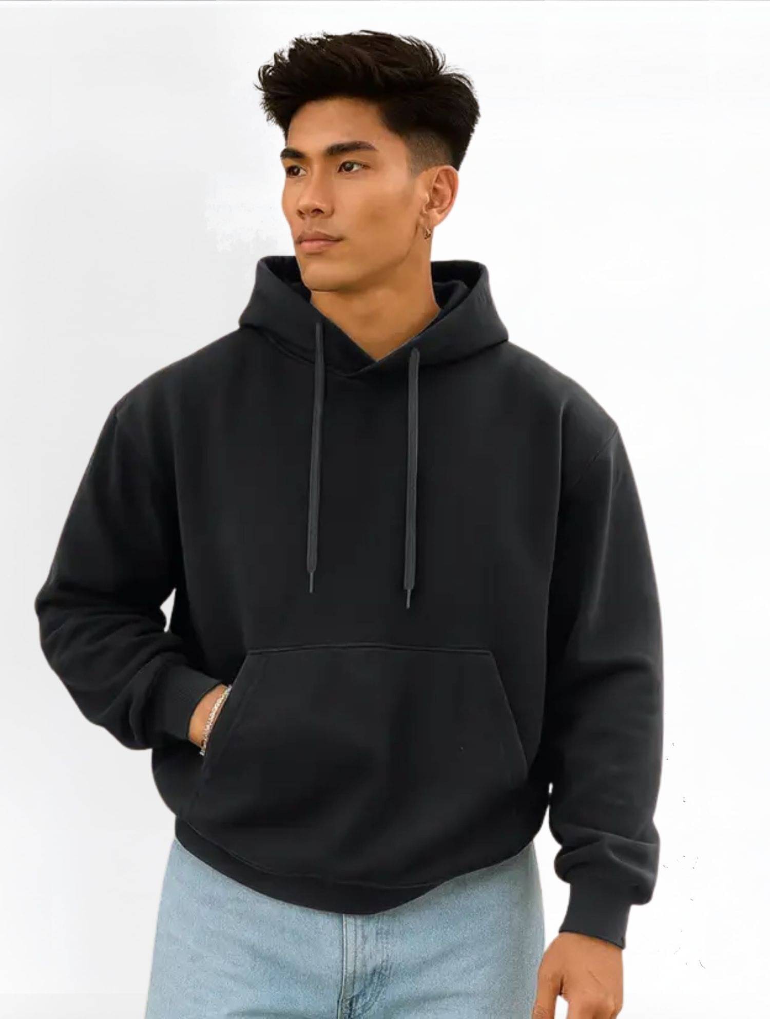 JUMP CUTS Cotton Blend Hooded Men's Sweatshirt - Black ( Pack of 1 ) JUMP CUTS Cotton Blend Hooded Men's Sweatshirt - Black ( Pack of 1 )