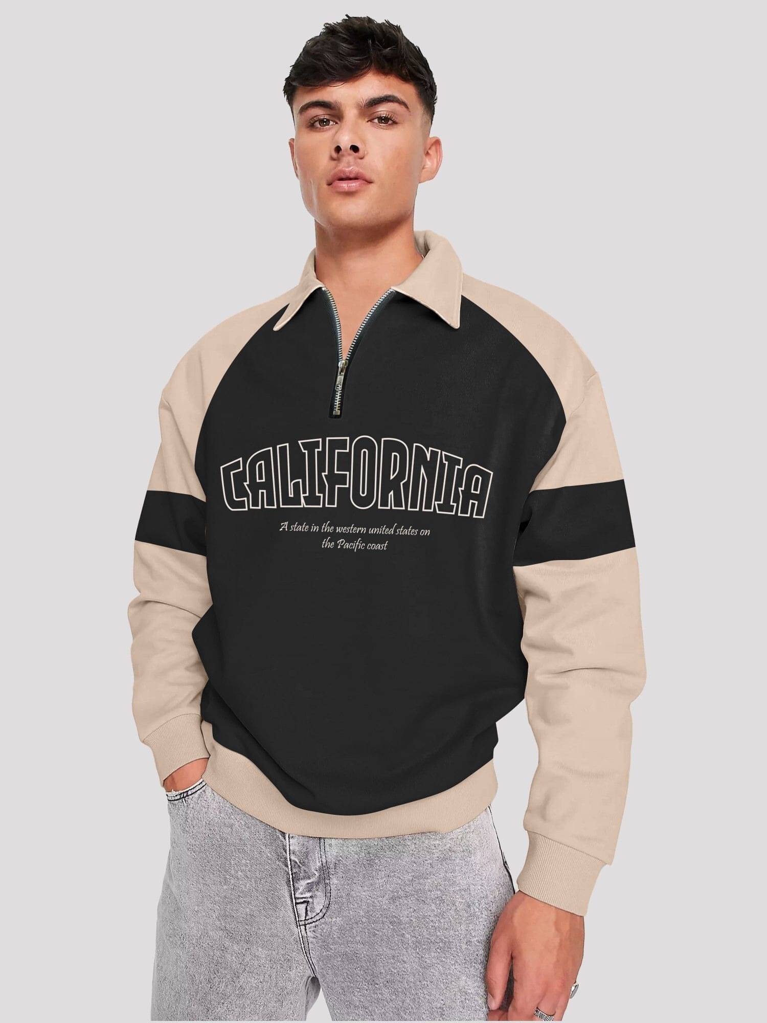     			JUMP CUTS Cotton Blend Polo Collar Men's Sweatshirt - White ( Pack of 1 )