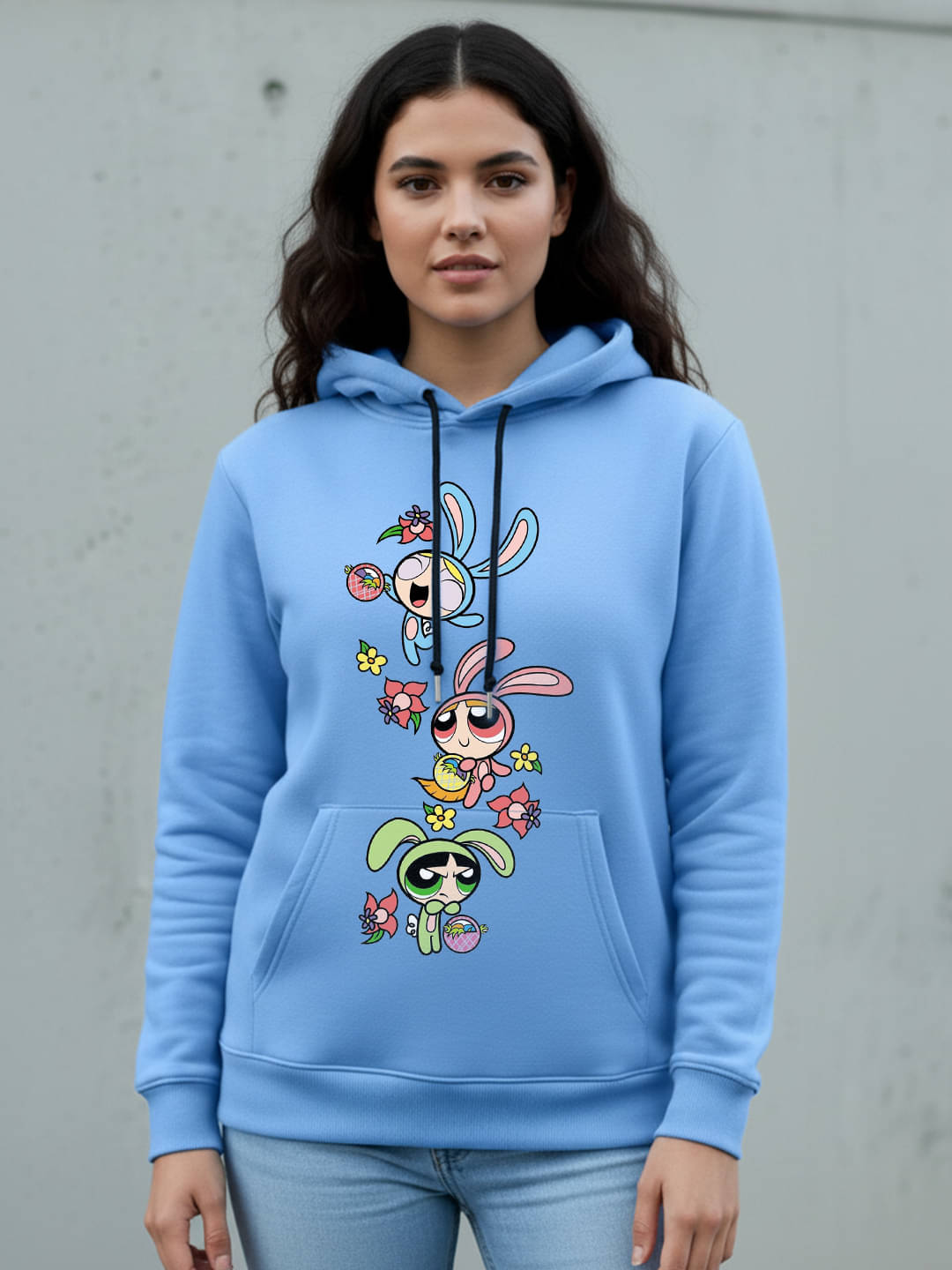 Kanhuzzz Women Fleece Hooded Sweatshirt For Heavy Winters ( Blue )     			Kanhuzzz Women Fleece Hooded Sweatshirt For Heavy Winters ( Blue )