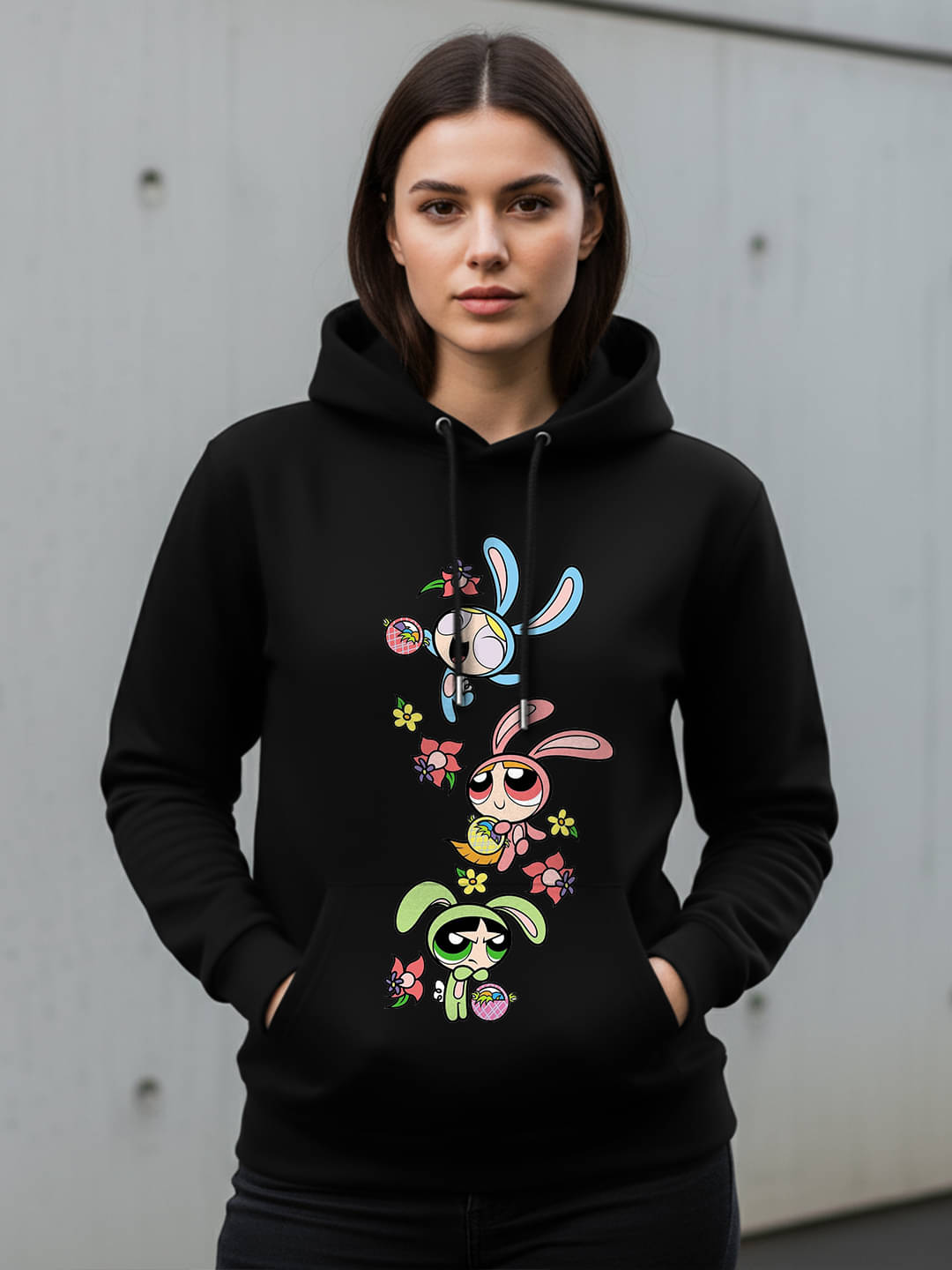 Kanhuzzz Women Fleece Hooded Sweatshirt For Heavy Winters ( Black )     			Kanhuzzz Women Fleece Hooded Sweatshirt For Heavy Winters ( Black )