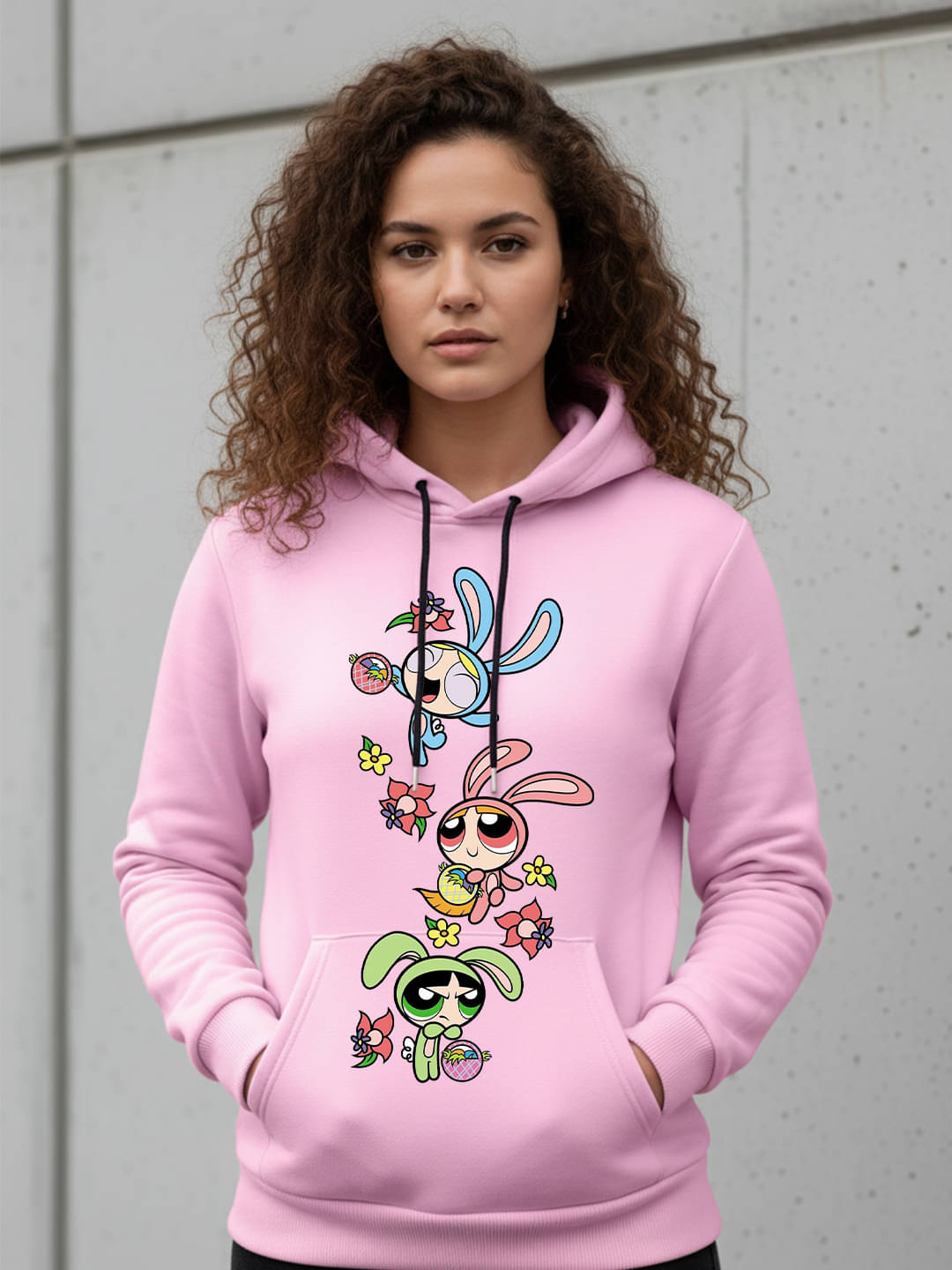     			Kanhuzzz Women Fleece Hooded Sweatshirt For Heavy Winters ( Pink )