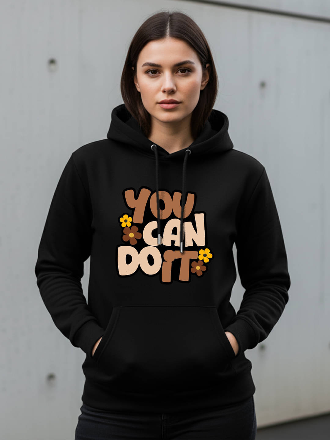 Kanhuzzz Women Fleece Hooded Sweatshirt For Heavy Winters ( Black )     			Kanhuzzz Women Fleece Hooded Sweatshirt For Heavy Winters ( Black )