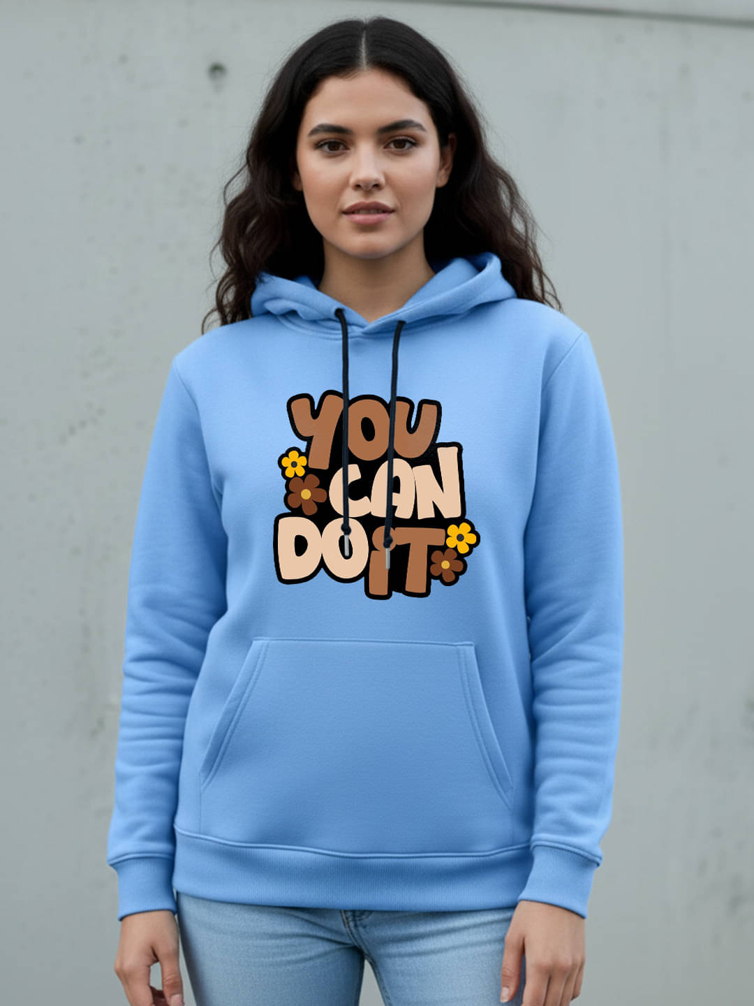 Kanhuzzz Women Fleece Hooded Sweatshirt For Heavy Winters ( Blue )     			Kanhuzzz Women Fleece Hooded Sweatshirt For Heavy Winters ( Blue )