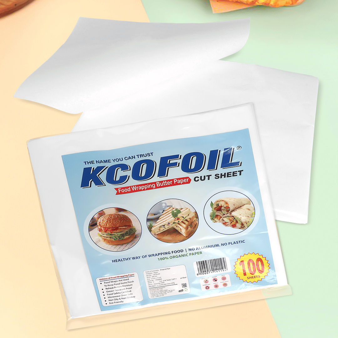     			Kcofoil 100 Cut Sheet 11x11" Food wrapping butter paper cut sheet, 100% Parchment Paper