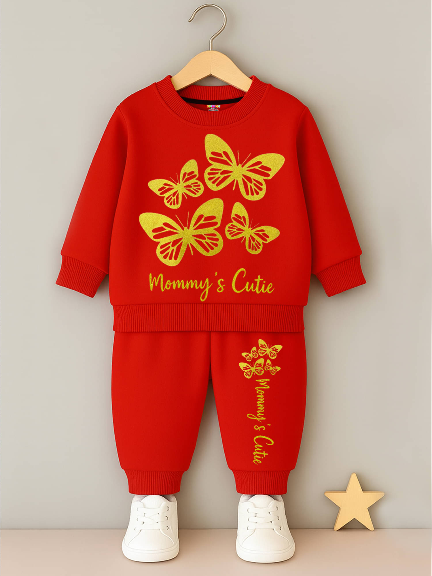     			Kuchipoo Pack of 1 Girls Fleece Sweartshirt & Trackpants ( Red )