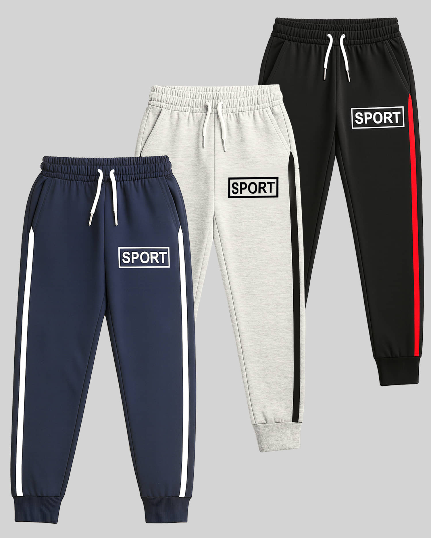 Kuchipoo Pack of 3 Boys Cotton Blend Trackpant ( Multicolor 1 ) - Track Pants | Buy online on ZillyBuy