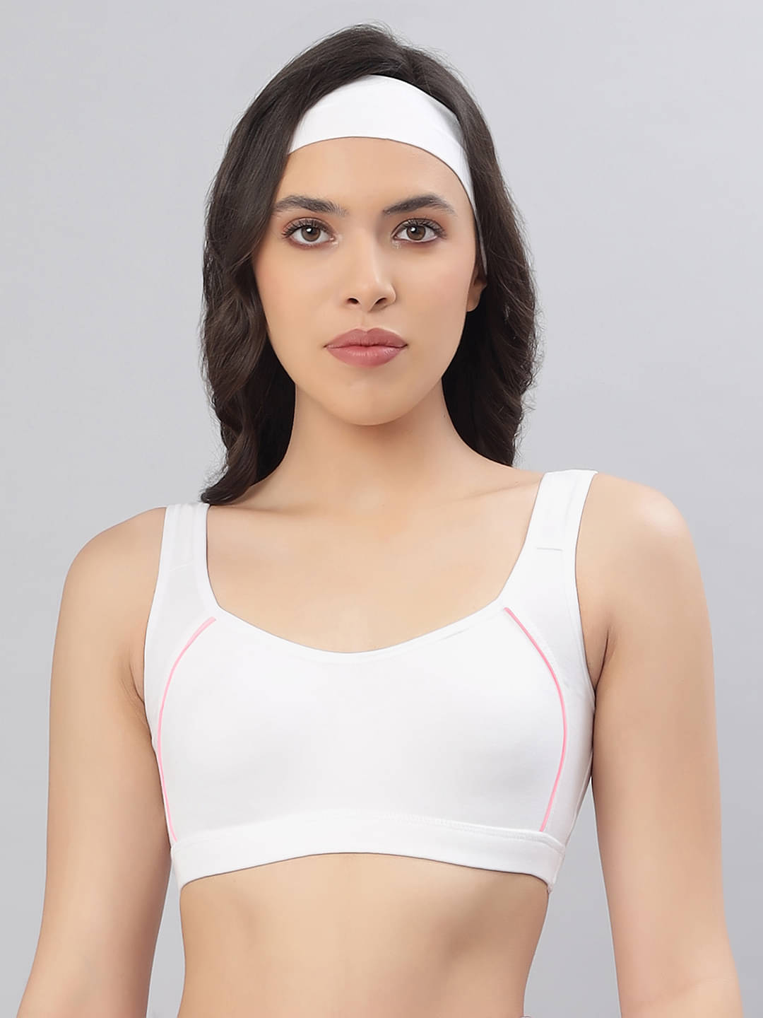 LUXORA Pack of 1 Cotton Non Padded Sports Bra For Women ( White )     			LUXORA Pack of 1 Cotton Non Padded Sports Bra For Women ( White )