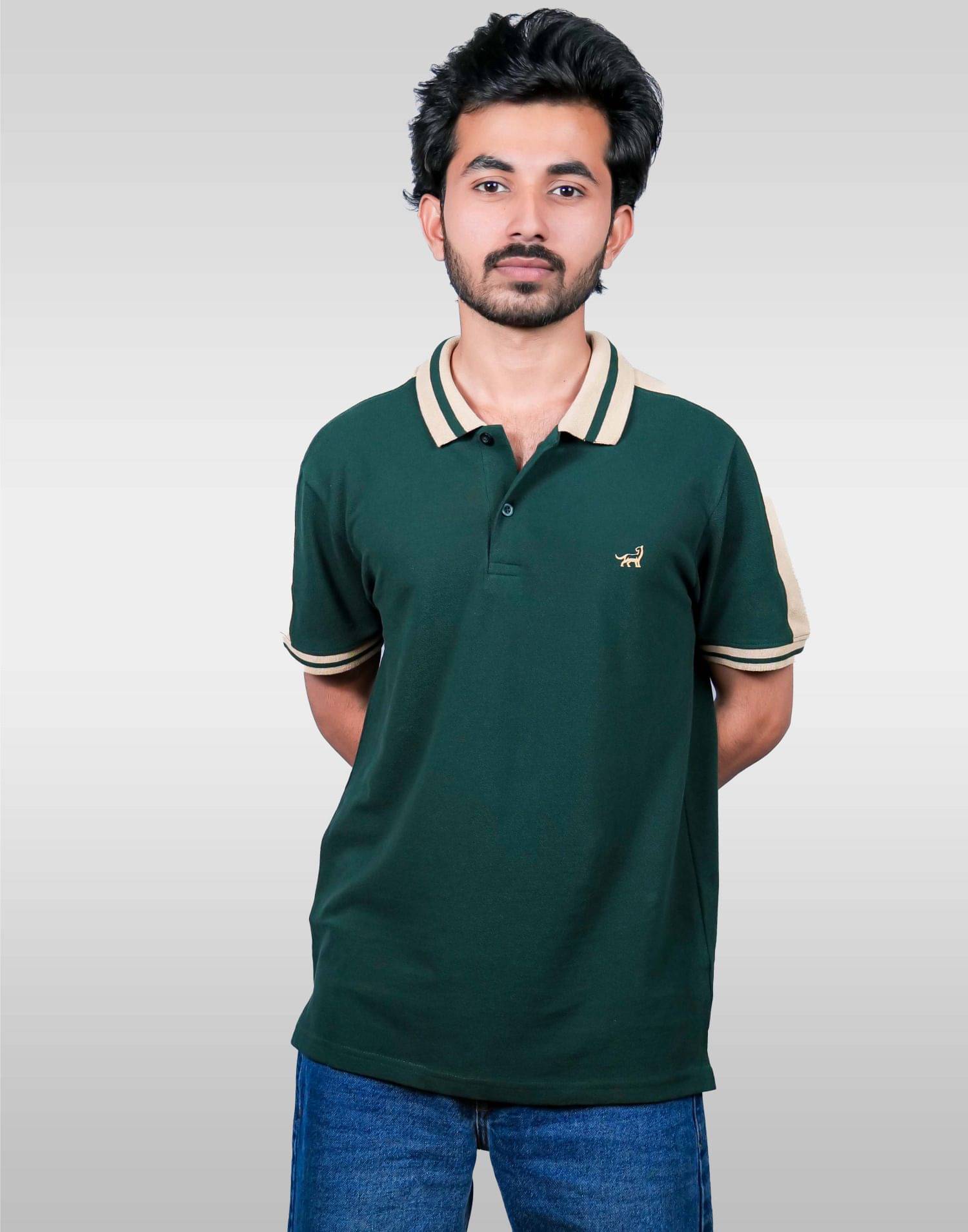 LYNX Men Cotton Relaxed Fit Striped T-Shirt ( Green )     			LYNX Men Cotton Relaxed Fit Striped T-Shirt ( Green )
