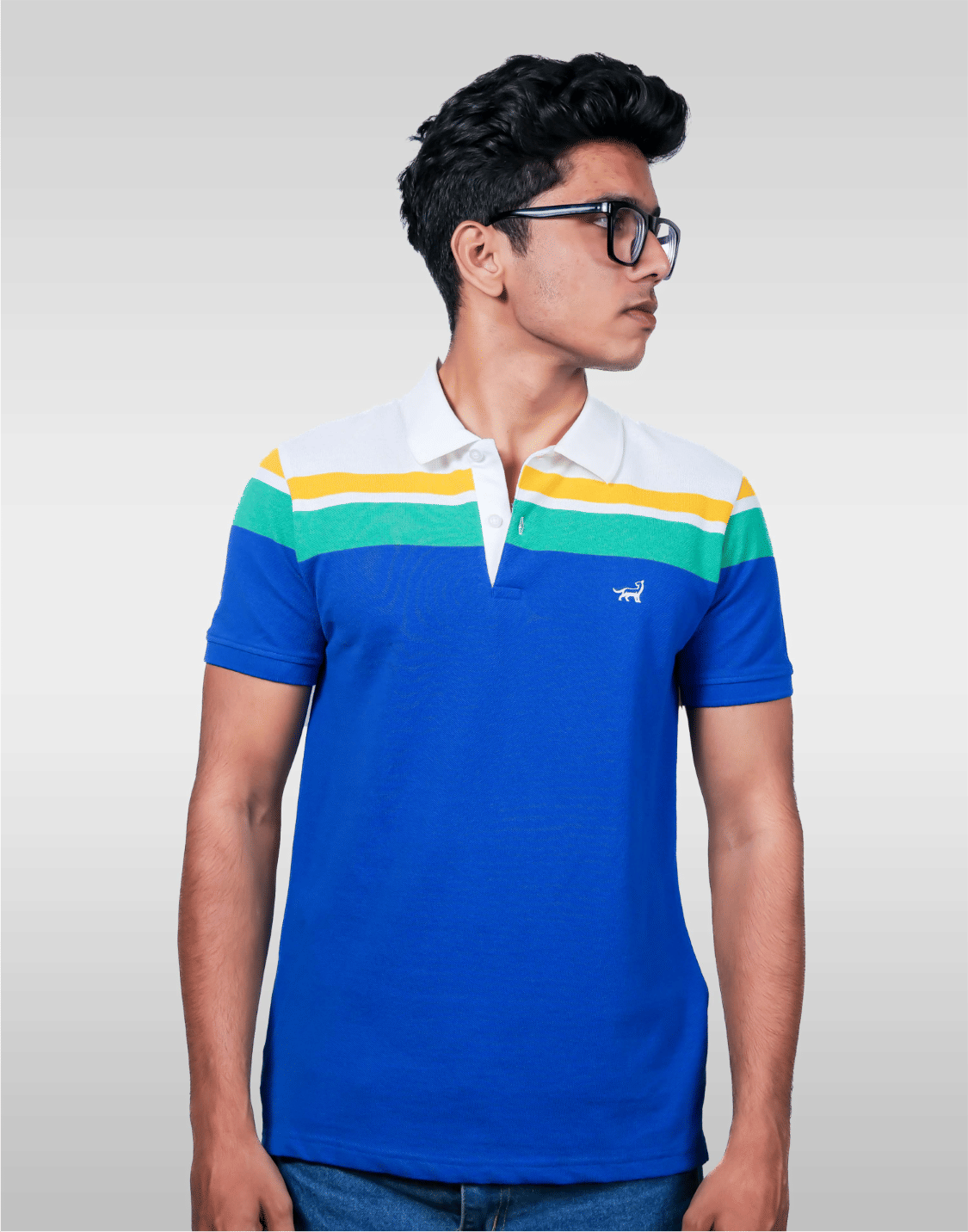 LYNX Men Cotton Relaxed Fit Striped T-Shirt ( Blue )     			LYNX Men Cotton Relaxed Fit Striped T-Shirt ( Blue )