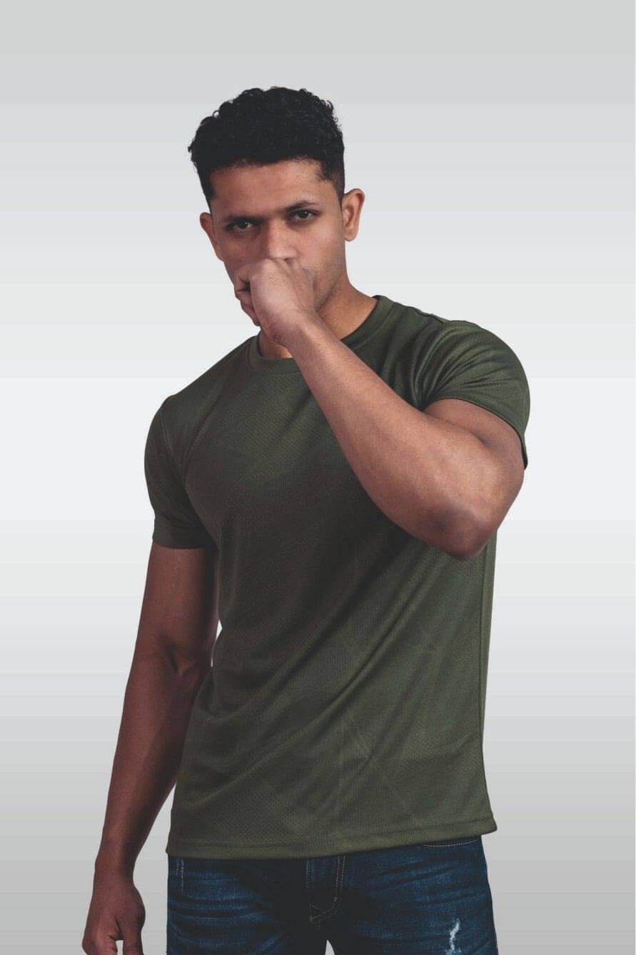 LYNX Men Cotton Relaxed Fit Self Design T-Shirt ( green )     			LYNX Men Cotton Relaxed Fit Self Design T-Shirt ( green )