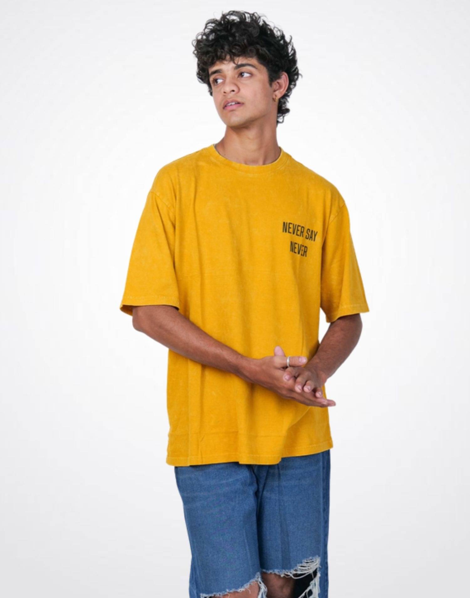 LYNX Men Cotton Relaxed Fit Printed T-Shirt ( Yellow )     			LYNX Men Cotton Relaxed Fit Printed T-Shirt ( Yellow )