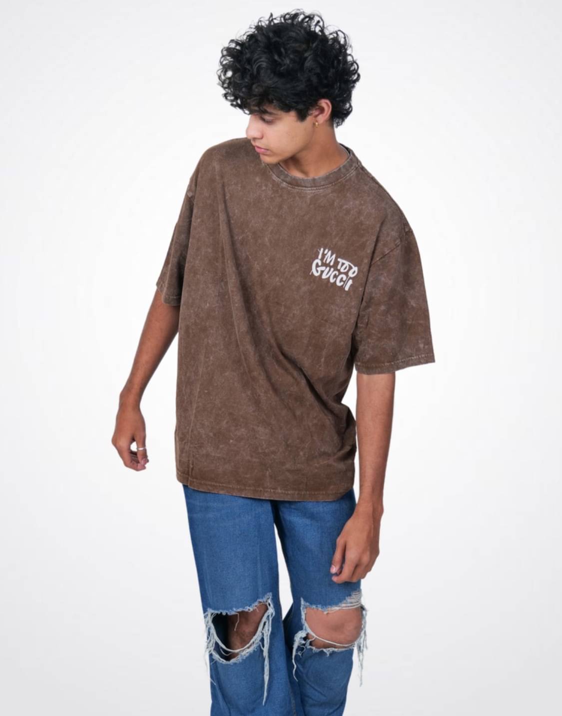 LYNX Men Cotton Relaxed Fit Printed T-Shirt ( Brown )     			LYNX Men Cotton Relaxed Fit Printed T-Shirt ( Brown )