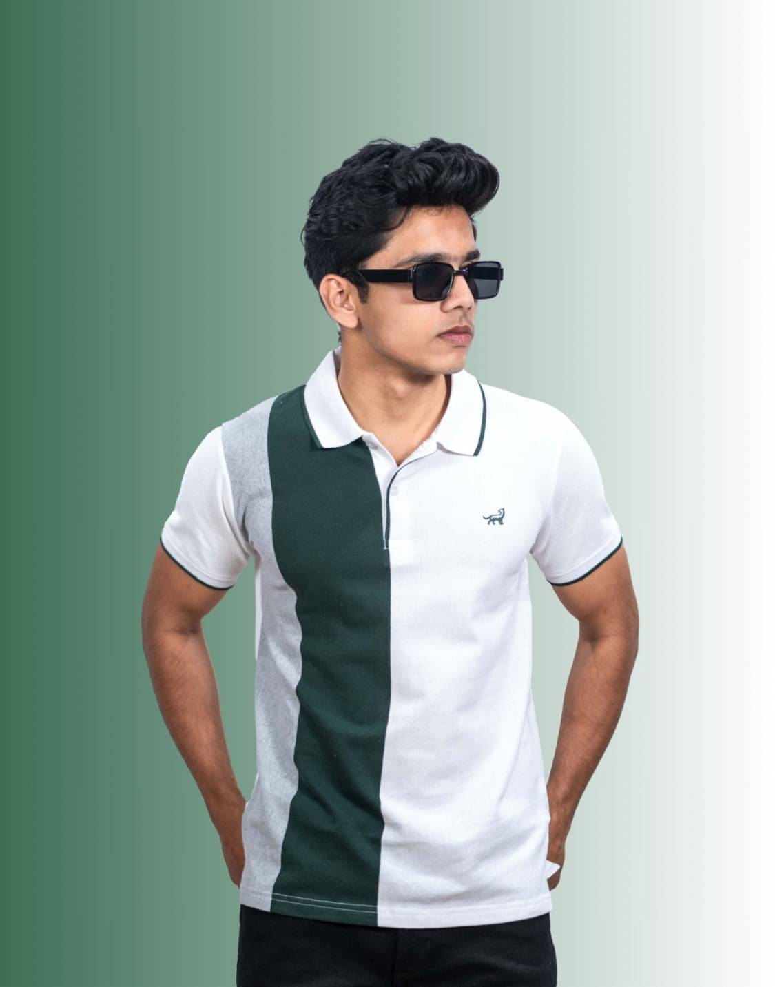LYNX Men Cotton Relaxed Fit Striped T-Shirt ( Green )     			LYNX Men Cotton Relaxed Fit Striped T-Shirt ( Green )
