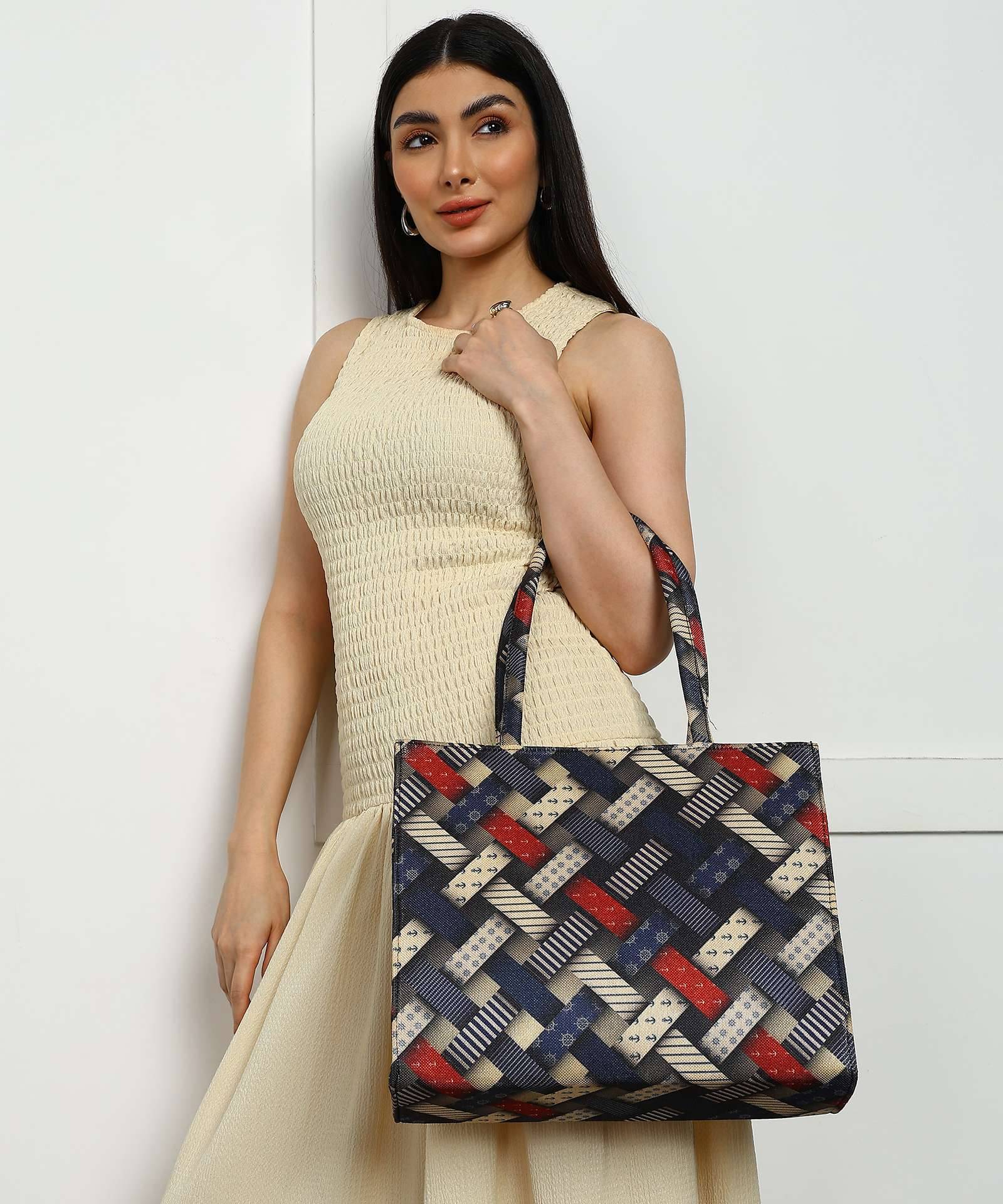     			Lookout Fashion Tote Bag Canvas Set of 1 ( Navy Blue )